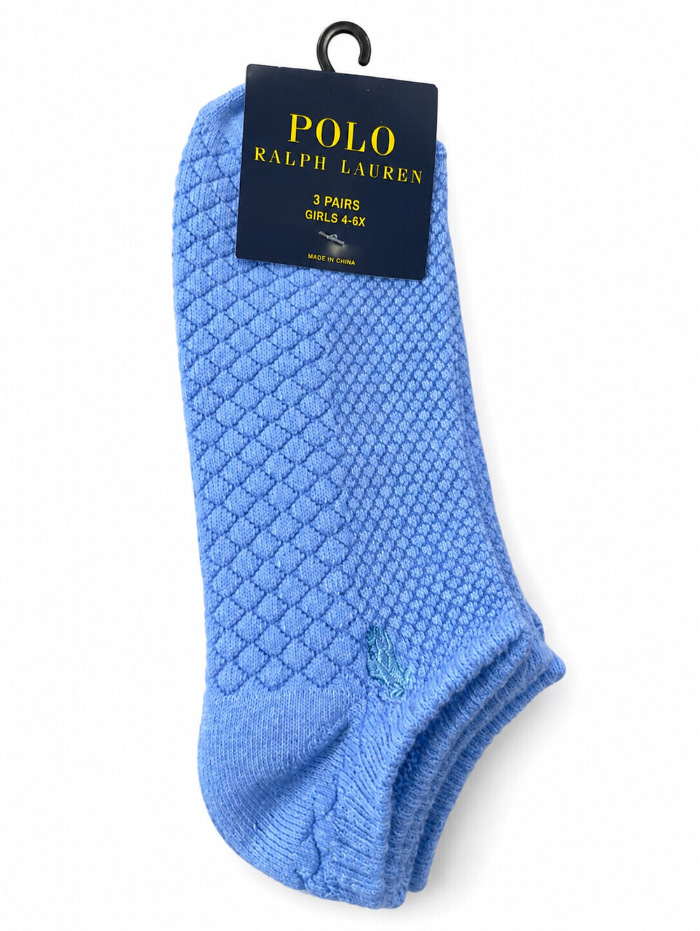 Polo Ralph Lauren Light Blue No Show Socks Girls Sz 4-6x